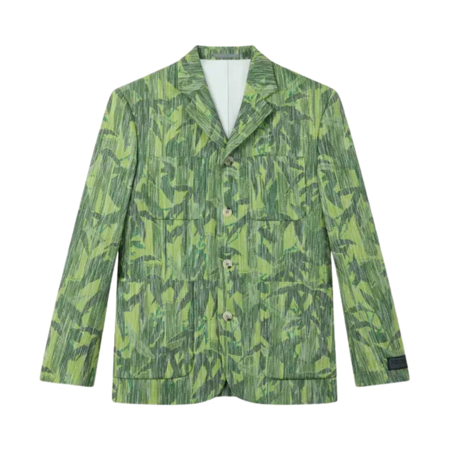 Kenzo Blazer Allover Leaves Print Green