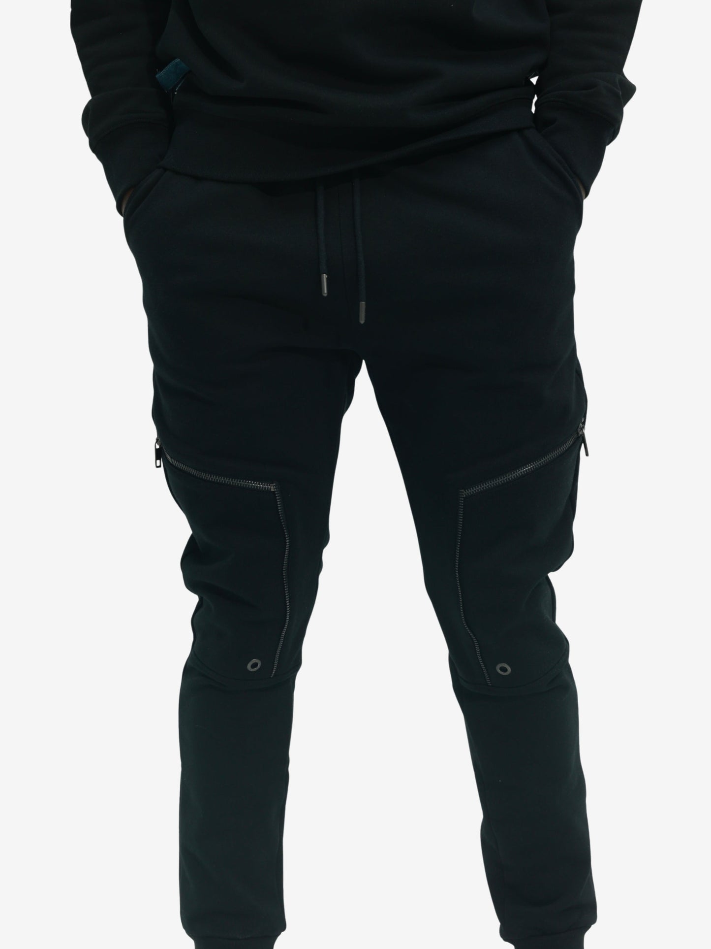 Capone Sweatpants Zipped Black