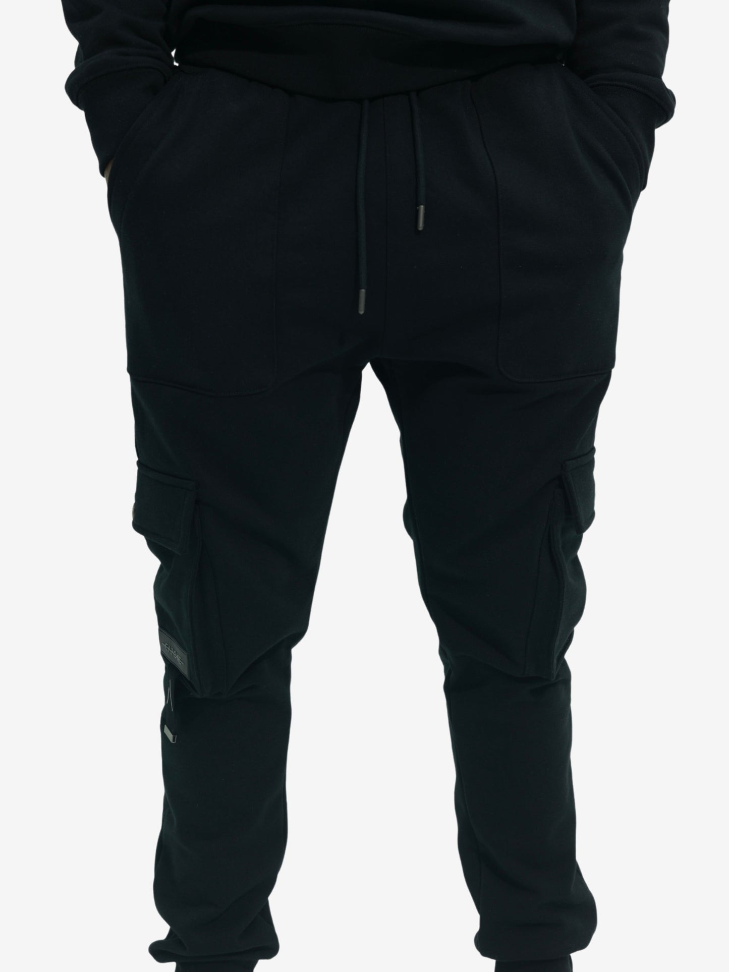 Capone Cargo Sweatpants Double Sided Pockets Black