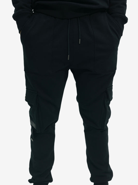 Capone Cargo Sweatpants Double Sided Pockets Black