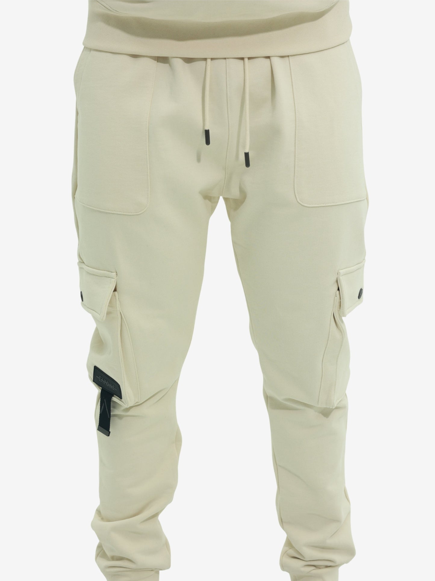 Capone Cargo Sweatpants Double Sided Pockets Beige