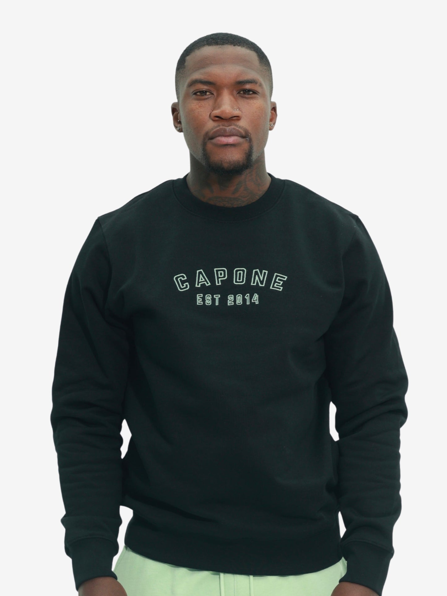 Capone Sweater Back Floral Print Black-Green