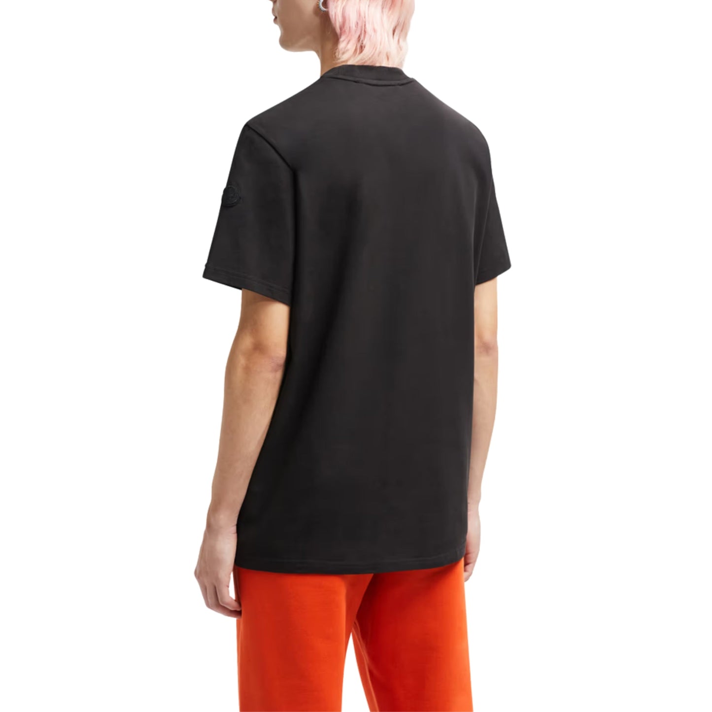 Moncler T-Shirt Patch Logo White-Black