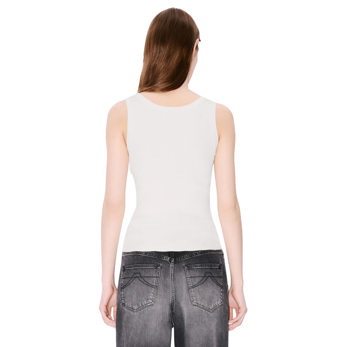 Kenzo Rib Tank Top Bf 2.0 Embroidered White