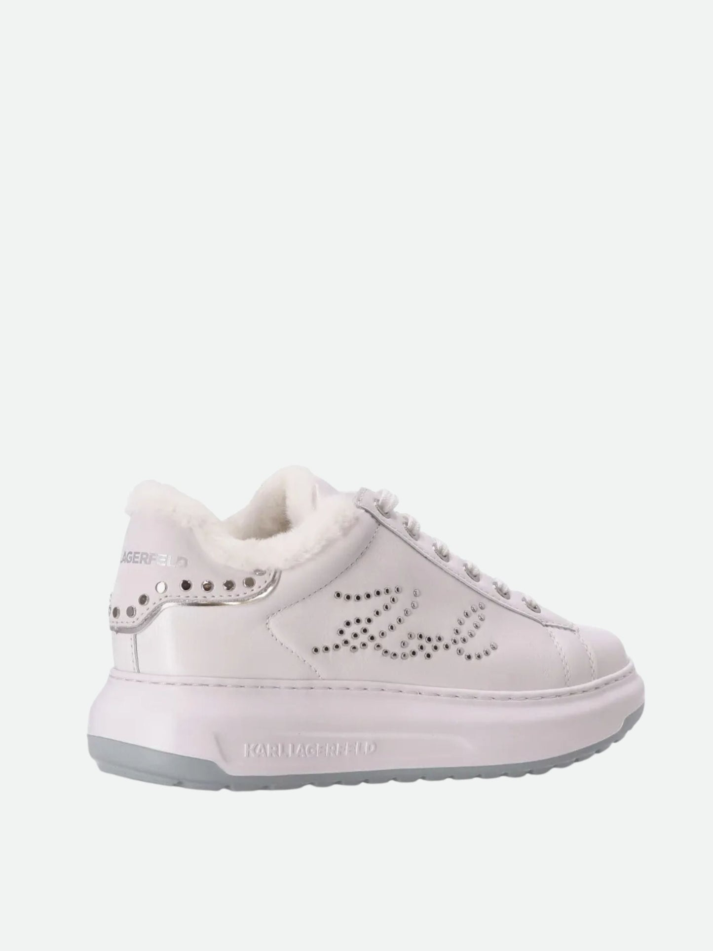 Karl Lagerfeld Sneaker Kll297 Kapri Lug Signia Studs Lo Lace White-Silver