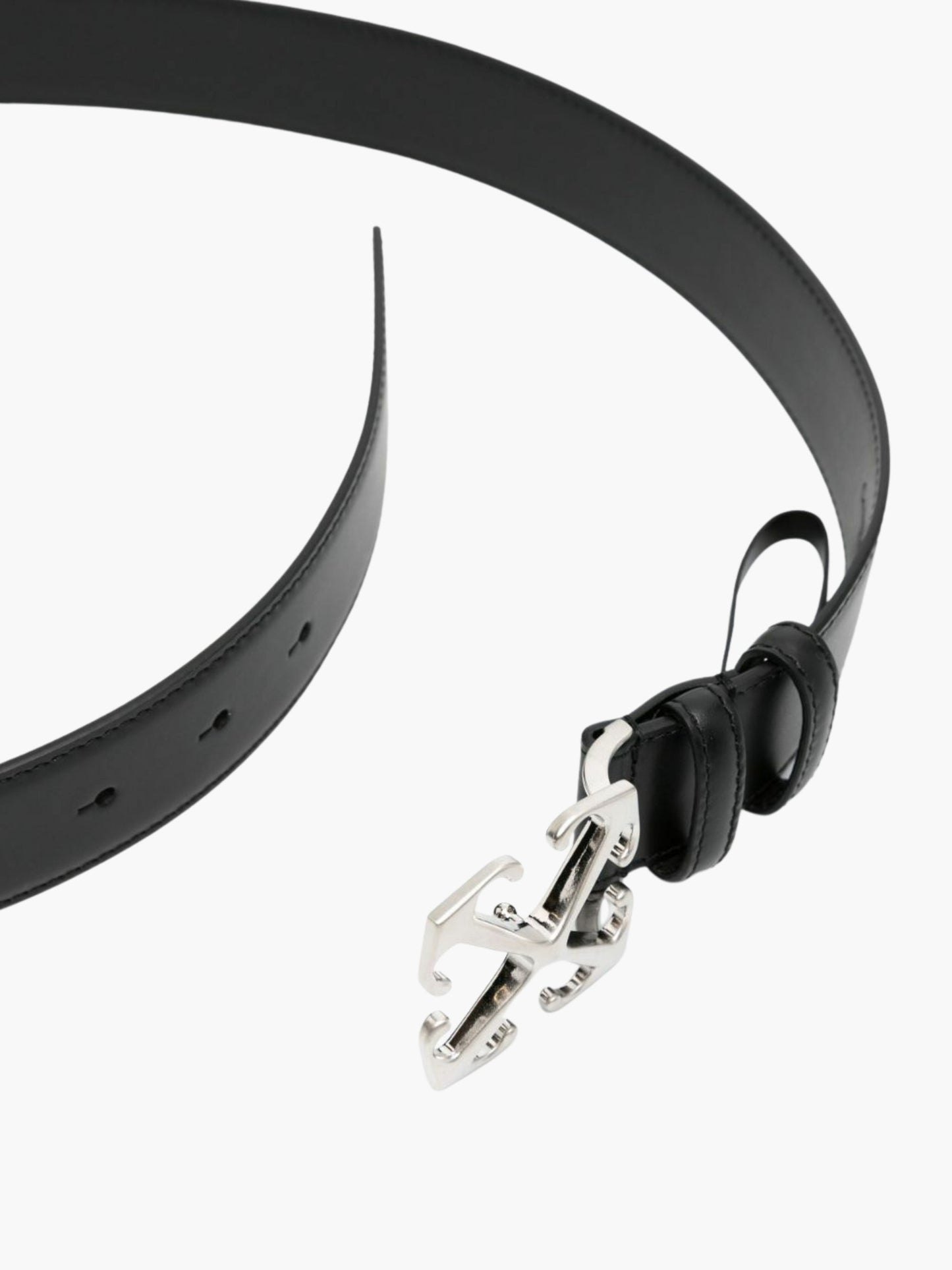 Off-White Belt Silver Buckle Logo Black