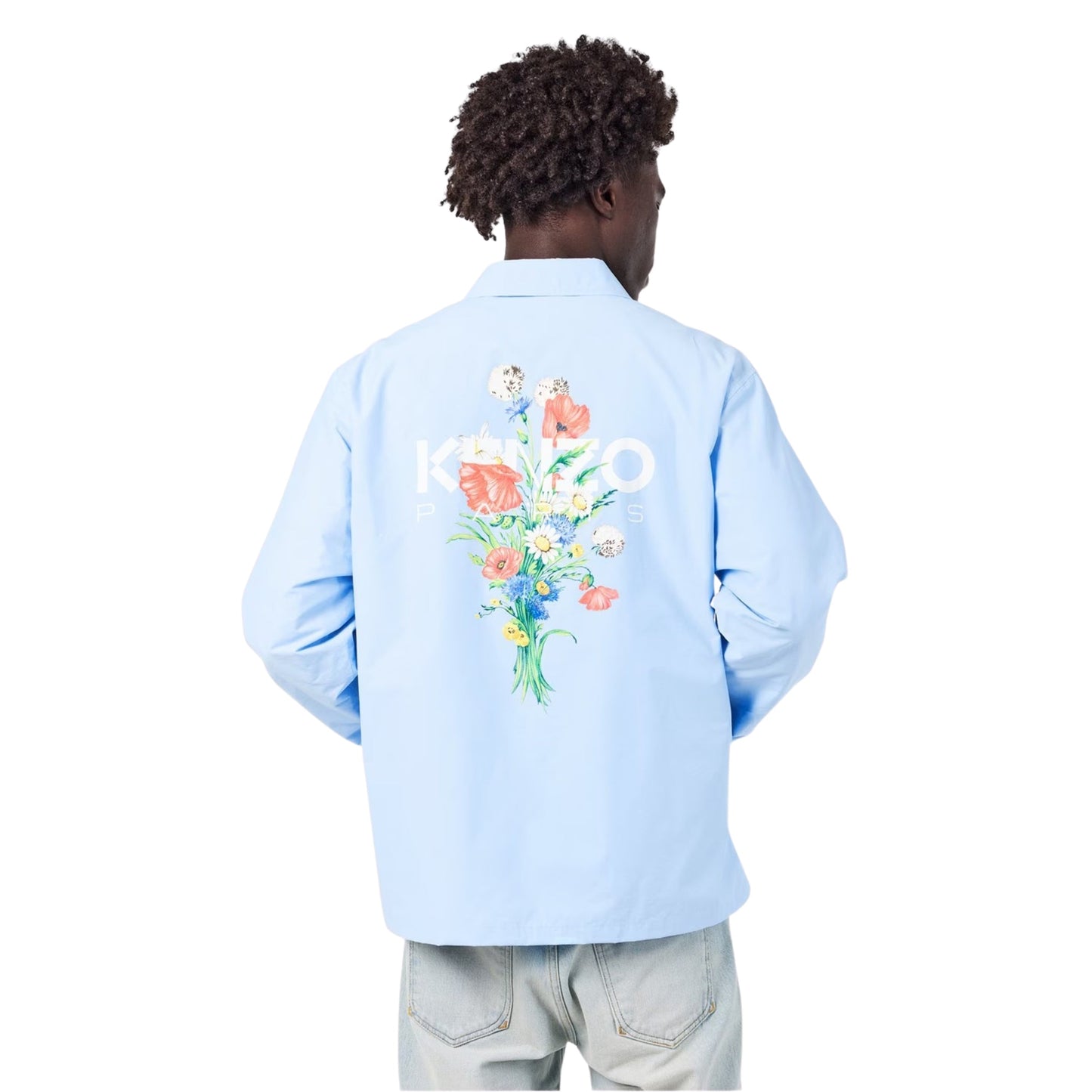Kenzo Jacket Coach Floral Print Blue