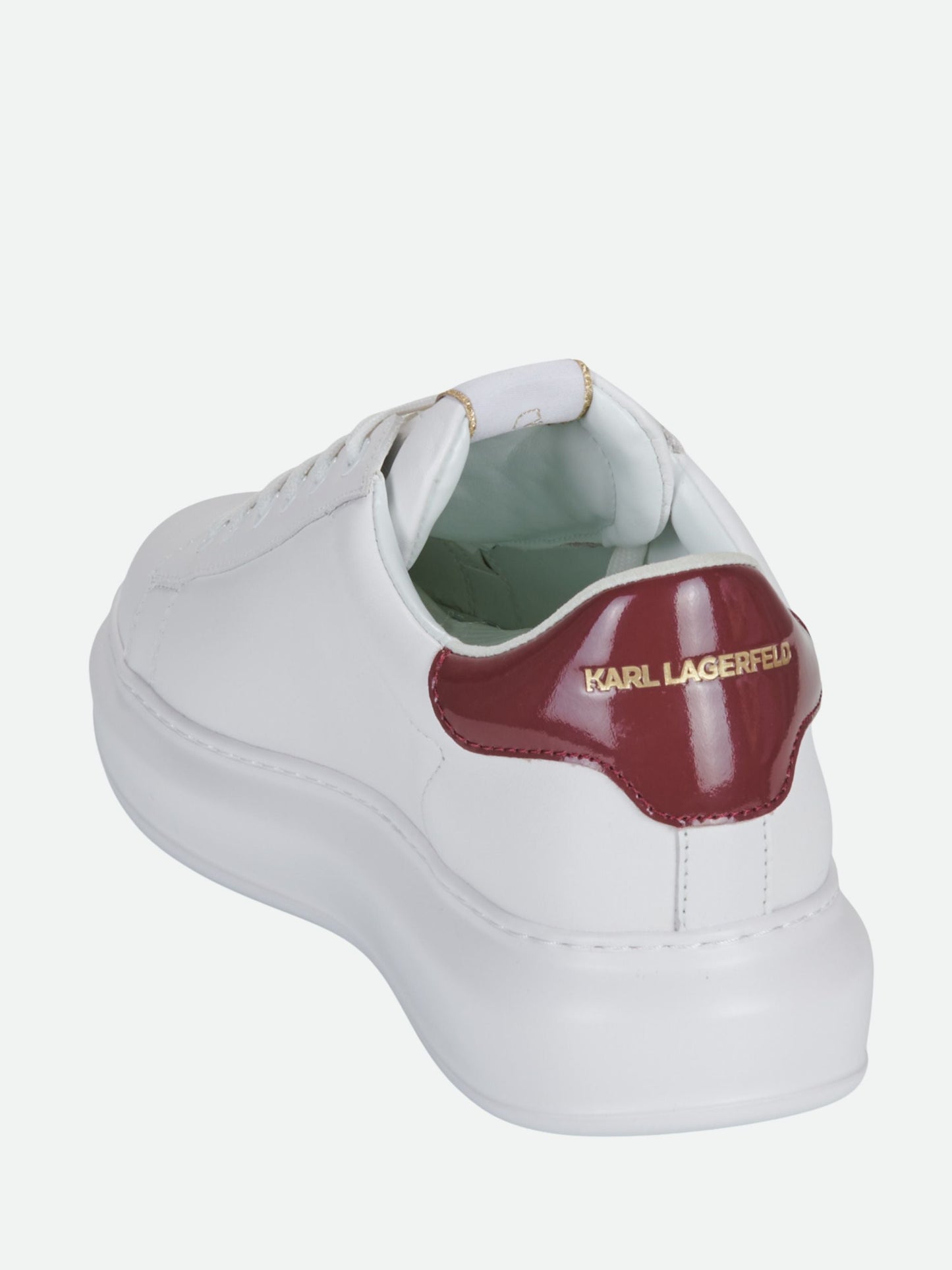 Karl Lagerfeld Sneaker Kl563 Kapri Nft Lo Lace White Leather-Burgundy