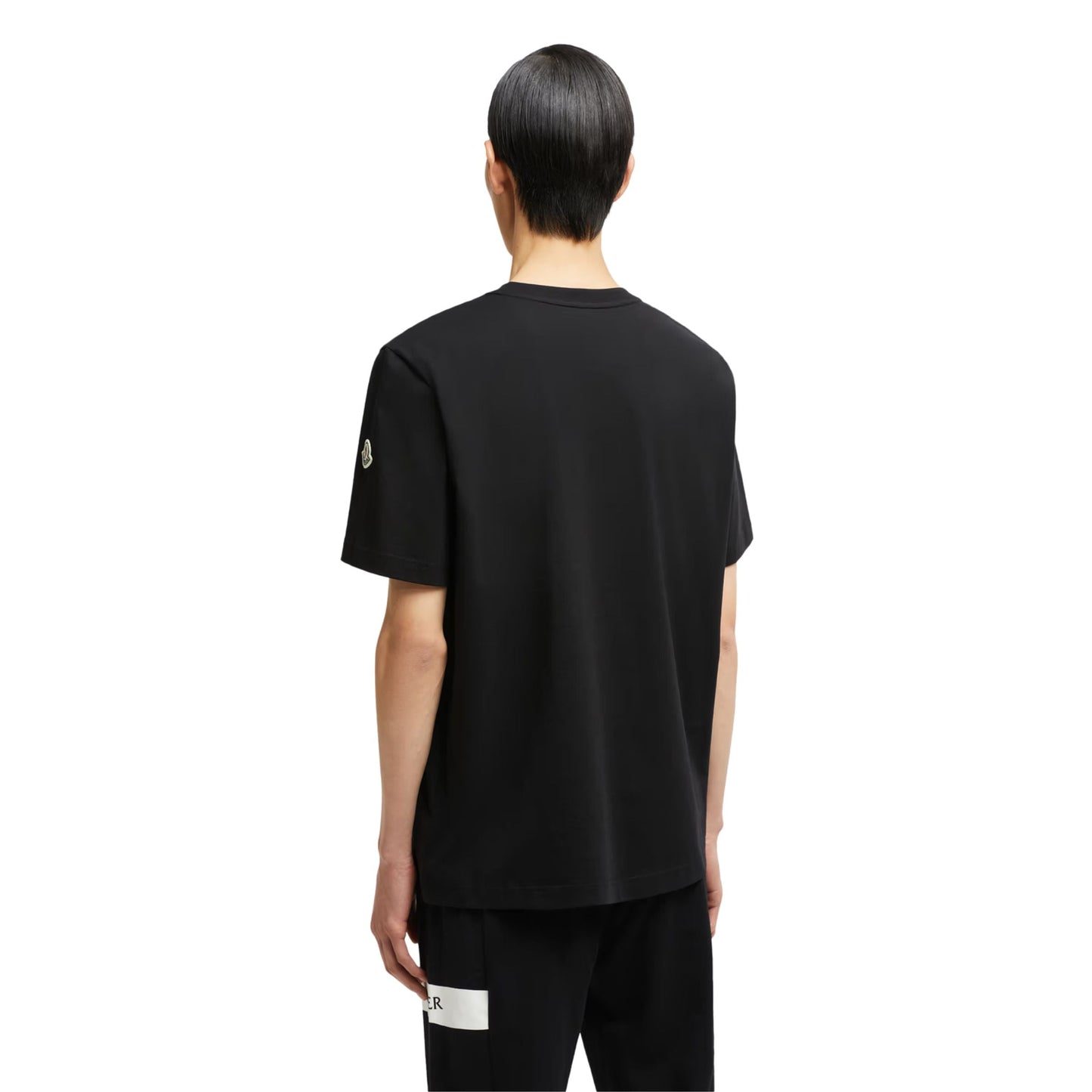 Moncler T-Shirt Rubberized Logo Black-White