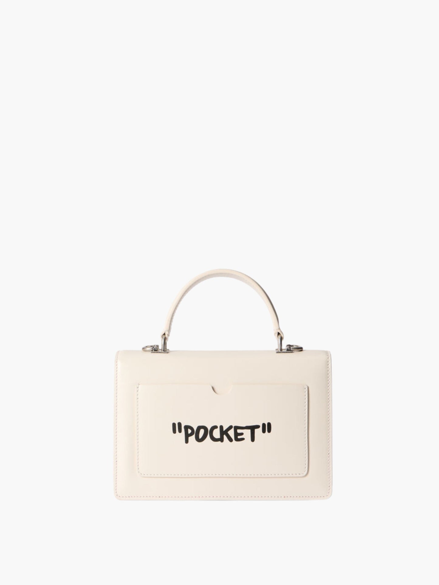 Off-White Bag Black Logo Handle Cream