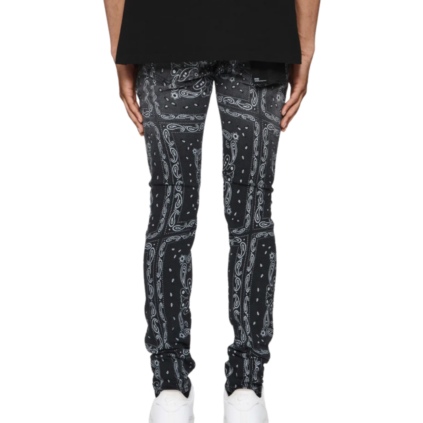 Purple Jeans Vintage Warped Bandana Black