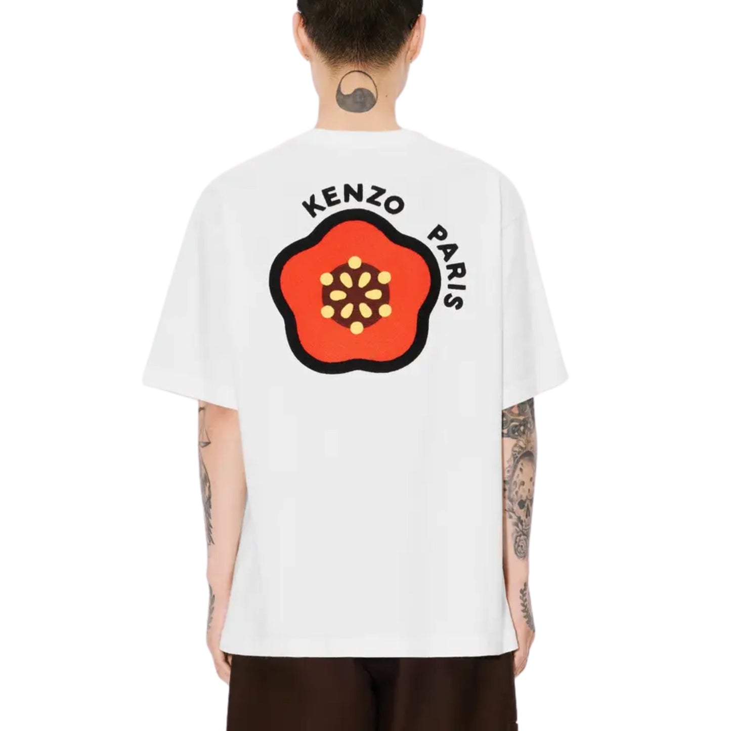 Kenzo T-Shirt Corner Flower White