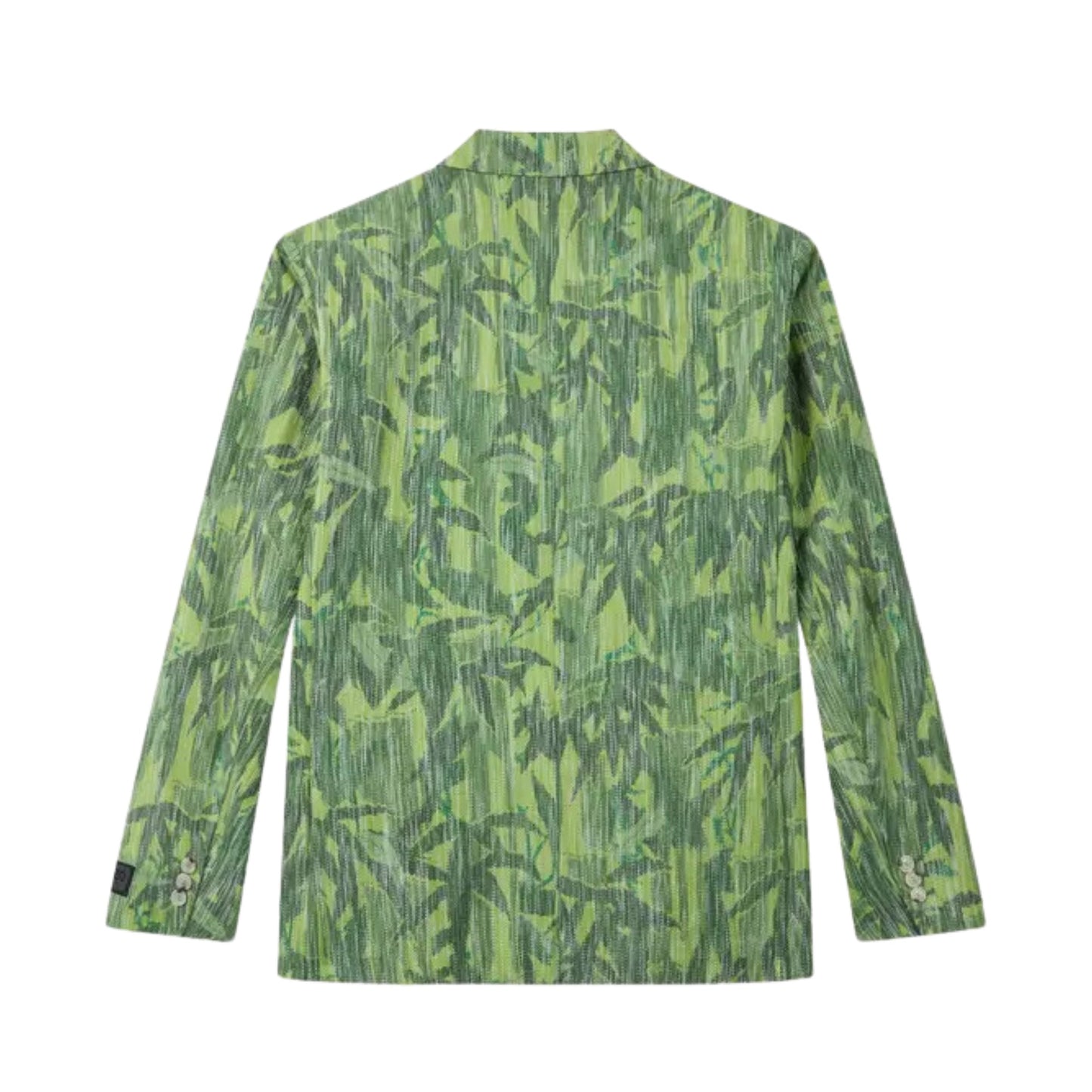 Kenzo Blazer Allover Leaves Print Green