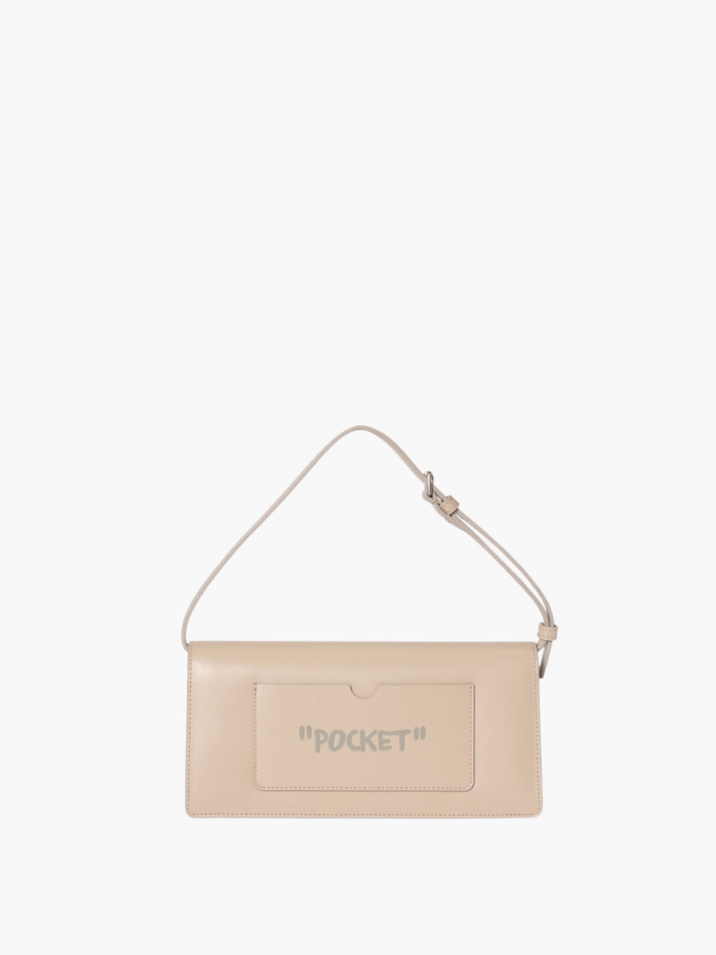 Off-White Bag Silver Logo Strap Beige