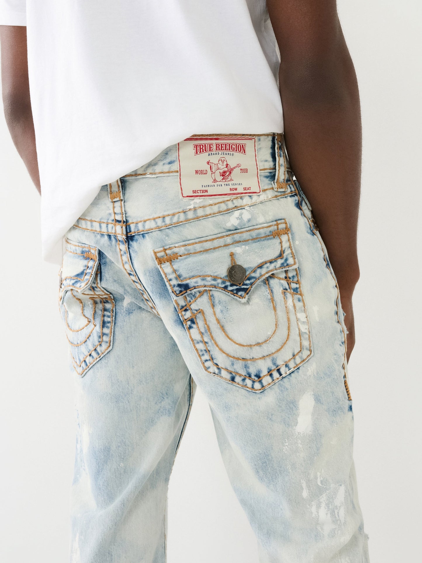 True Religion Jeans Ricky Flap Rips Light Wa