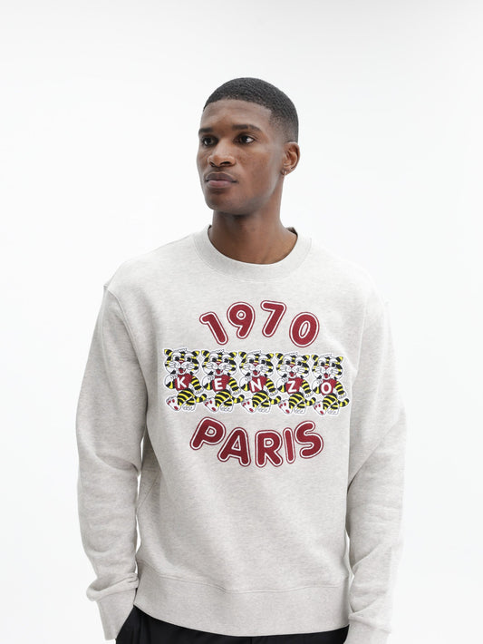 Kenzo Sweatshirt Knitted Cotton Pullover Grey