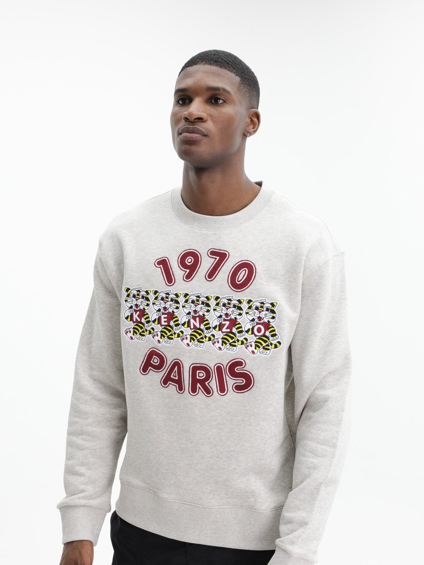 Kenzo Sweatshirt Knitted Cotton Pullover Grey