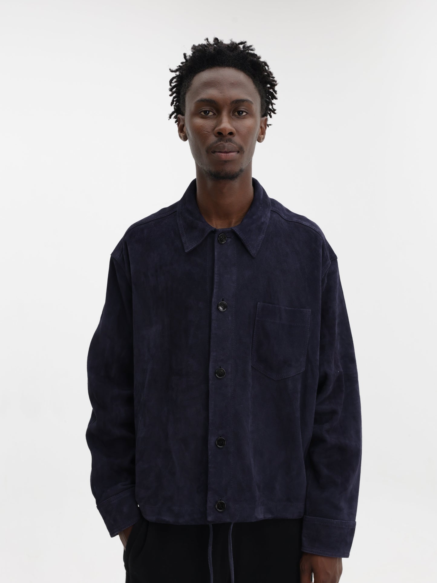 Ami Shirt Suede Overshirt Black