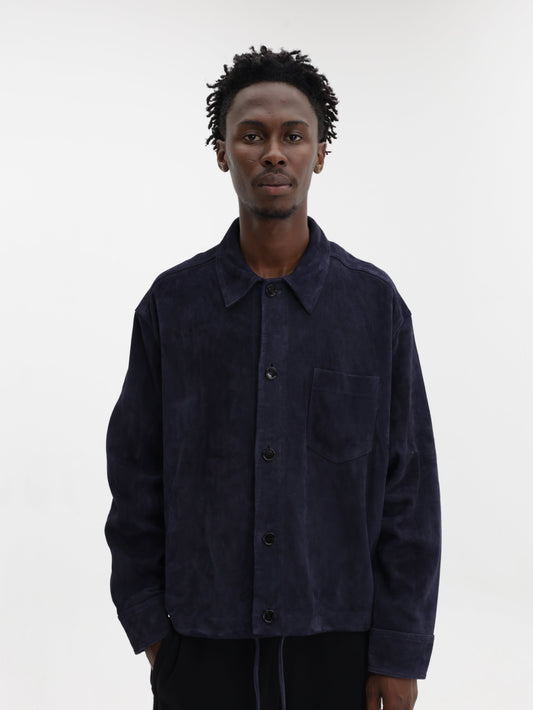 Ami Shirt Suede Overshirt Black