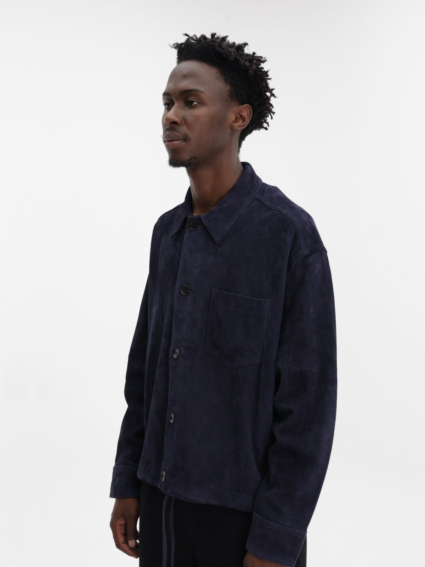 Ami Shirt Suede Overshirt Black