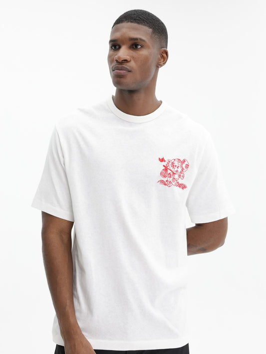 Kenzo T-Shirt Cartoon Embroidered Off White