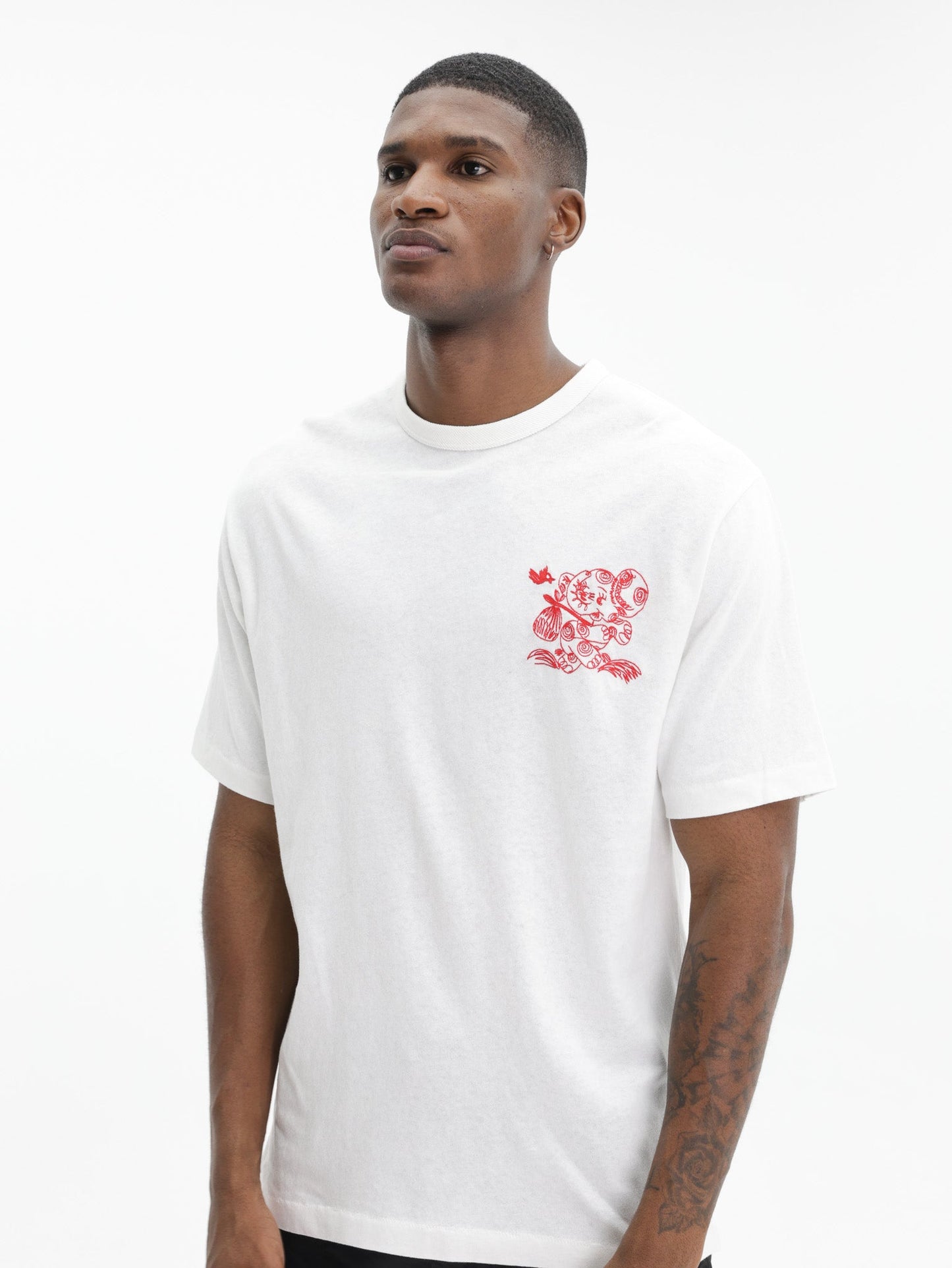 Kenzo T-Shirt Cartoon Embroidered Off White
