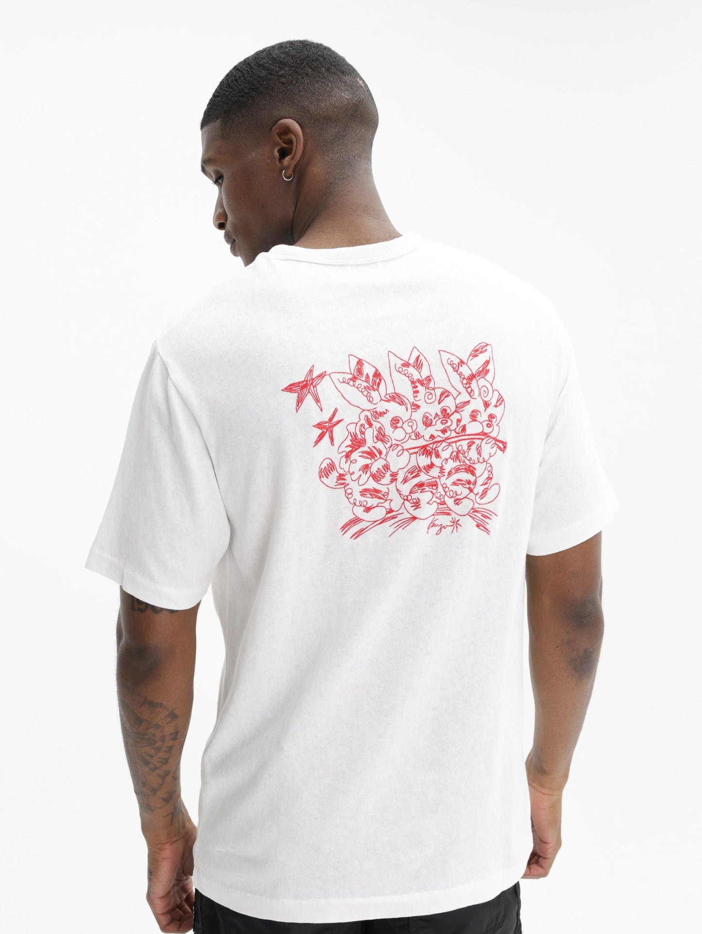 Kenzo T-Shirt Cartoon Embroidered Off White