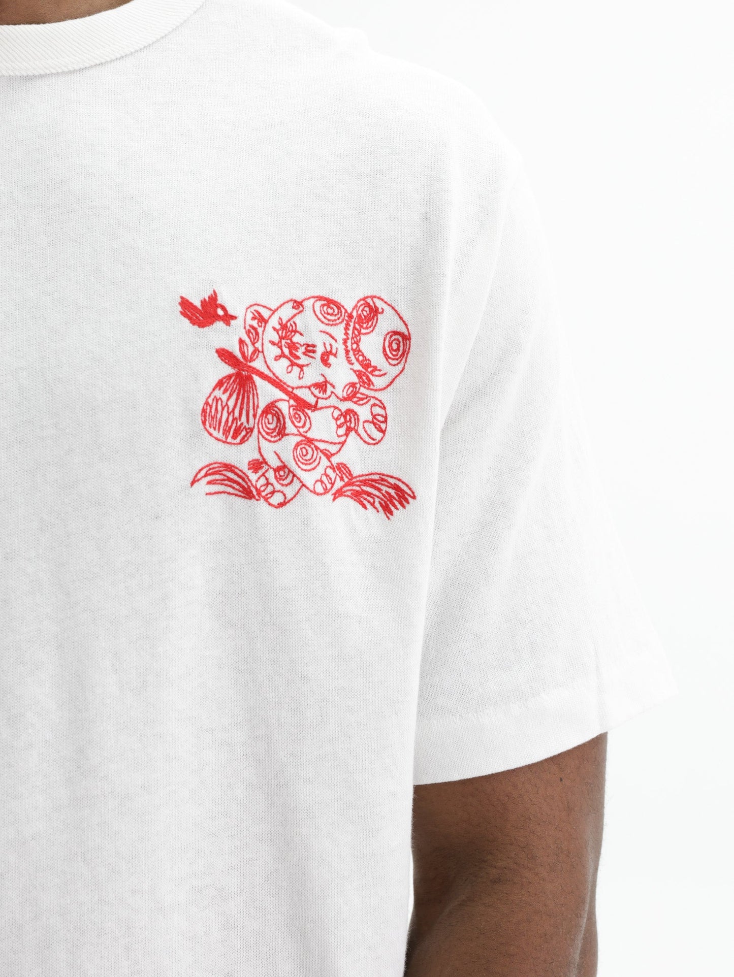 Kenzo T-Shirt Cartoon Embroidered Off White