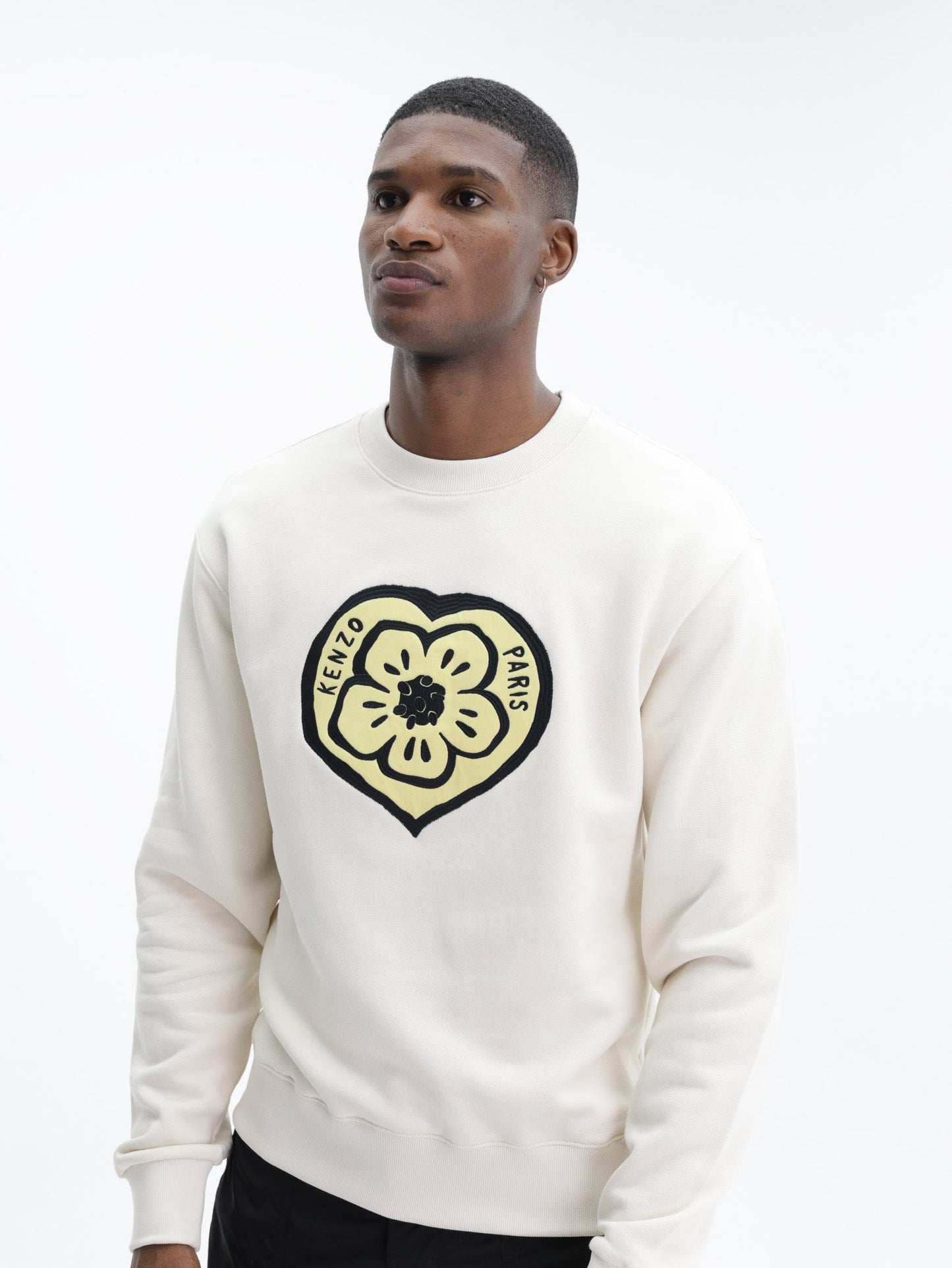 Kenzo Sweatshirt  Knitted Cotton Pullover Ecru