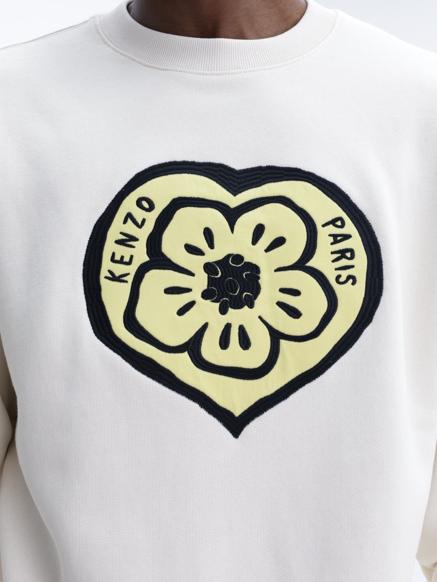 Kenzo Sweatshirt  Knitted Cotton Pullover Ecru