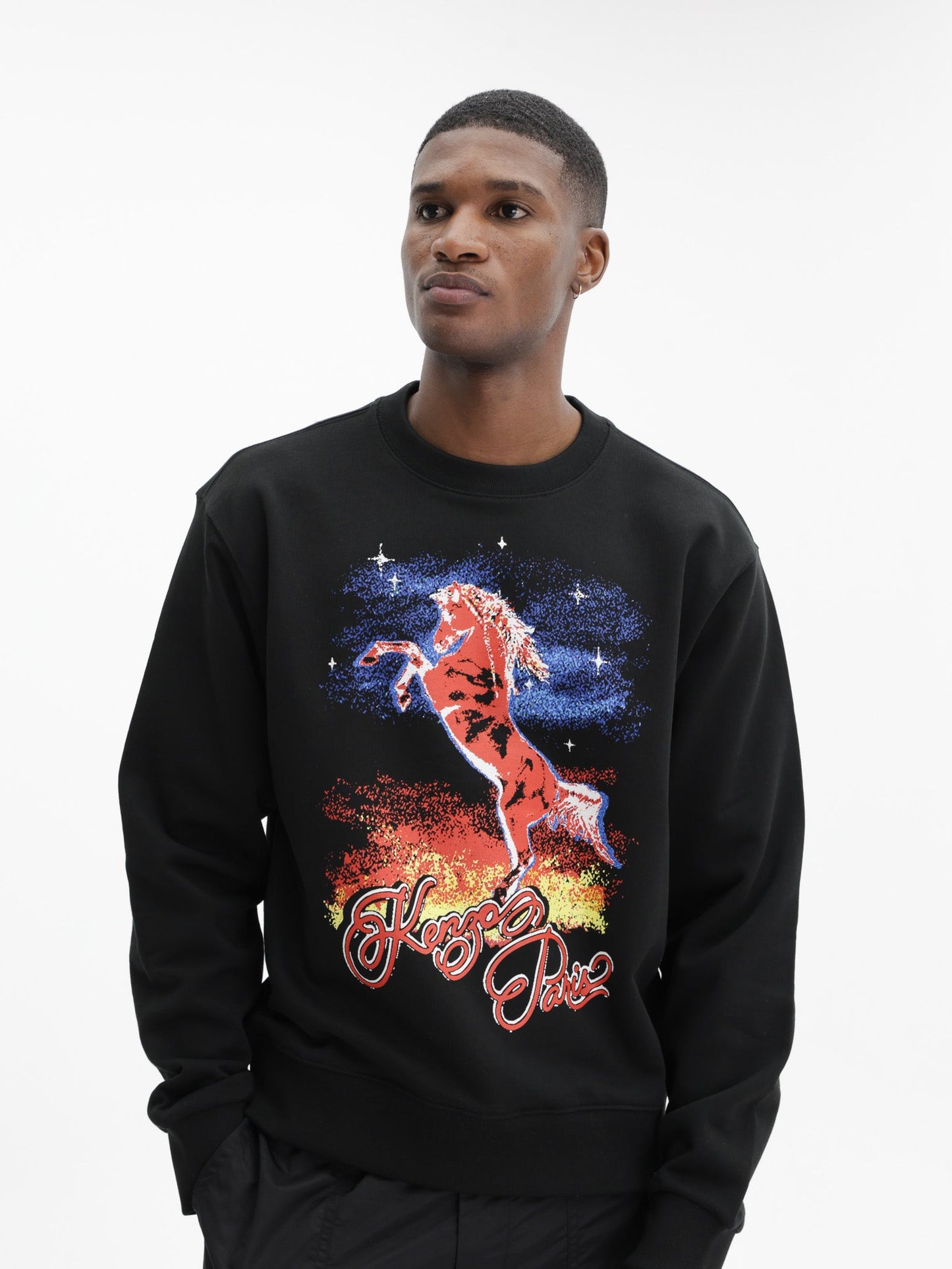 Kenzo Sweatshirt Knitted Cotton Pullover Black