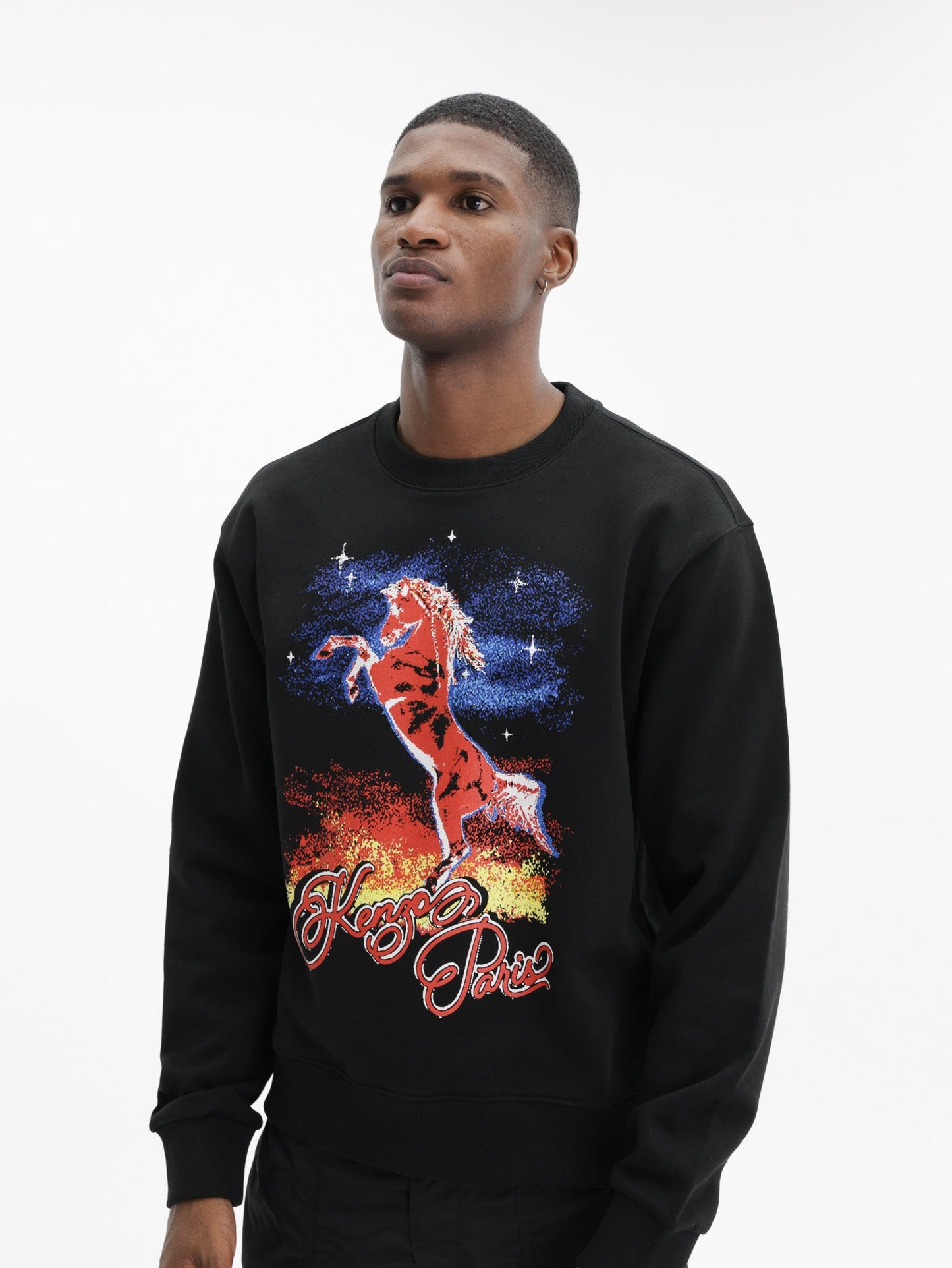 Kenzo Sweatshirt Knitted Cotton Pullover Black