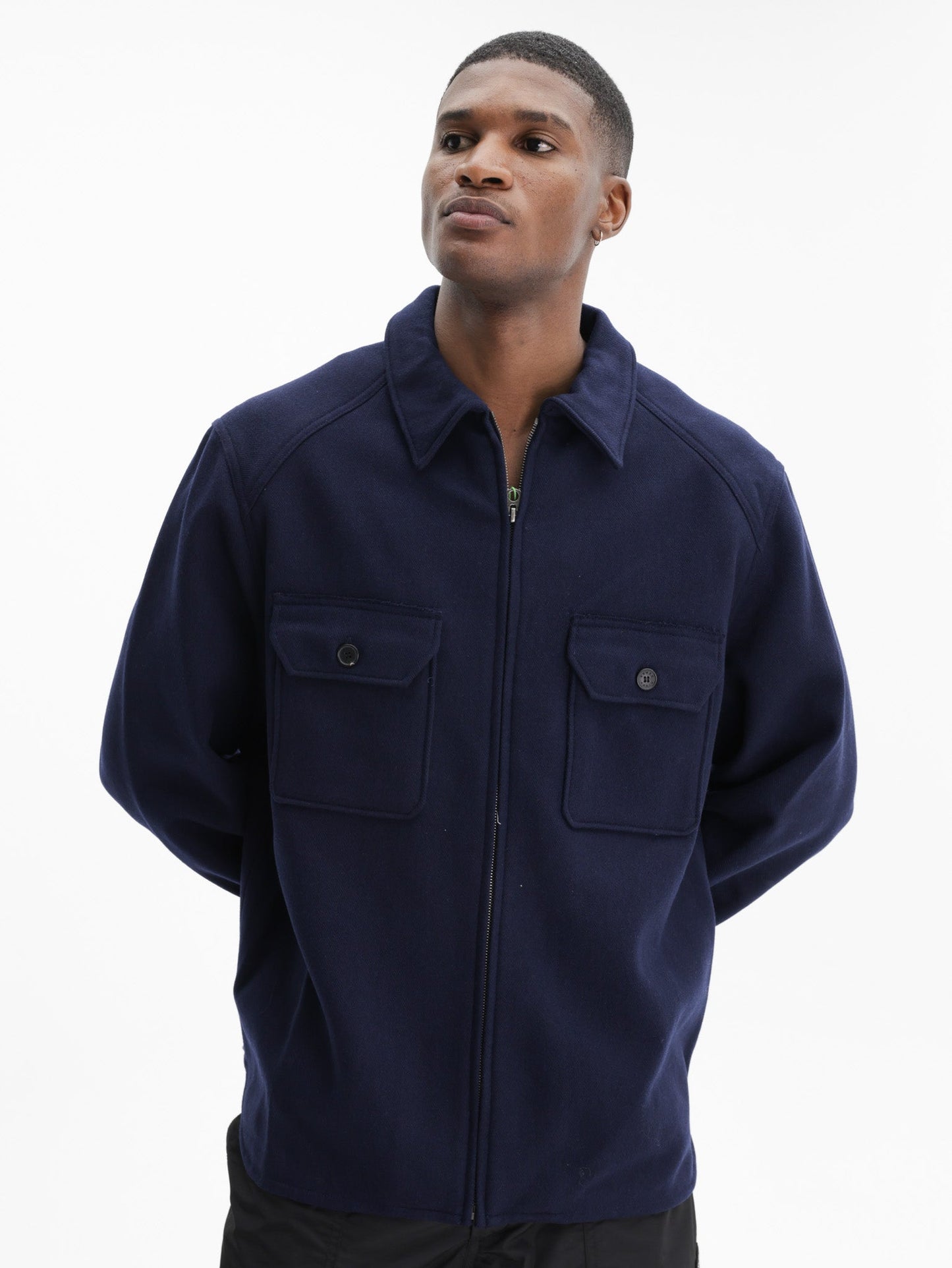 Kenzo Overshirt Woven Wool Navy