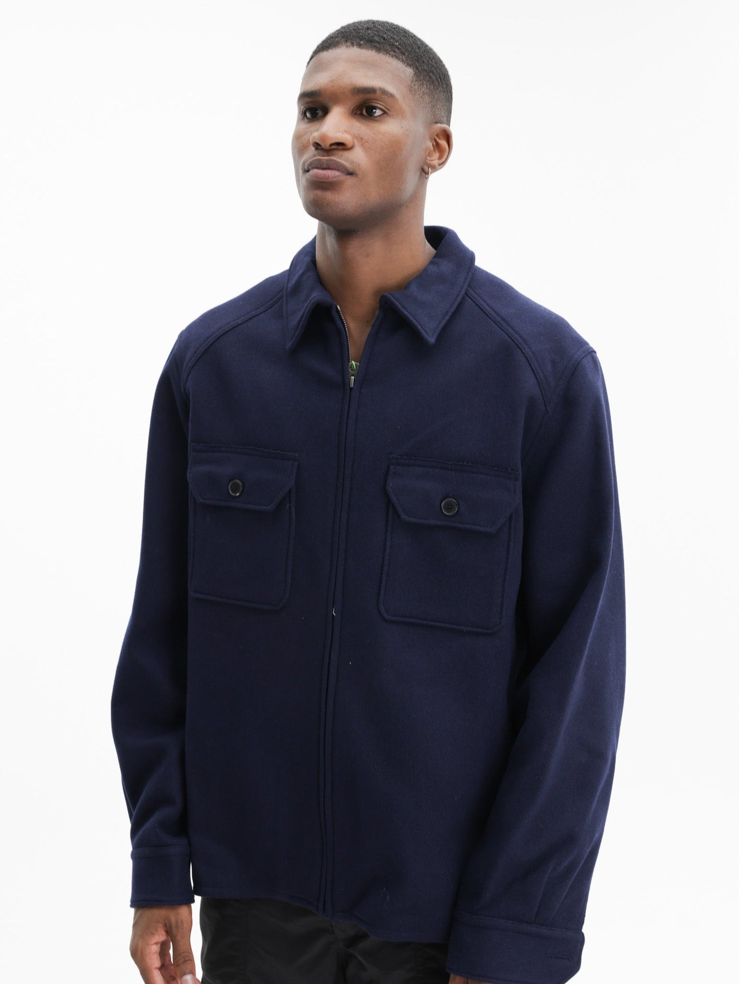 Kenzo Overshirt Woven Wool Navy