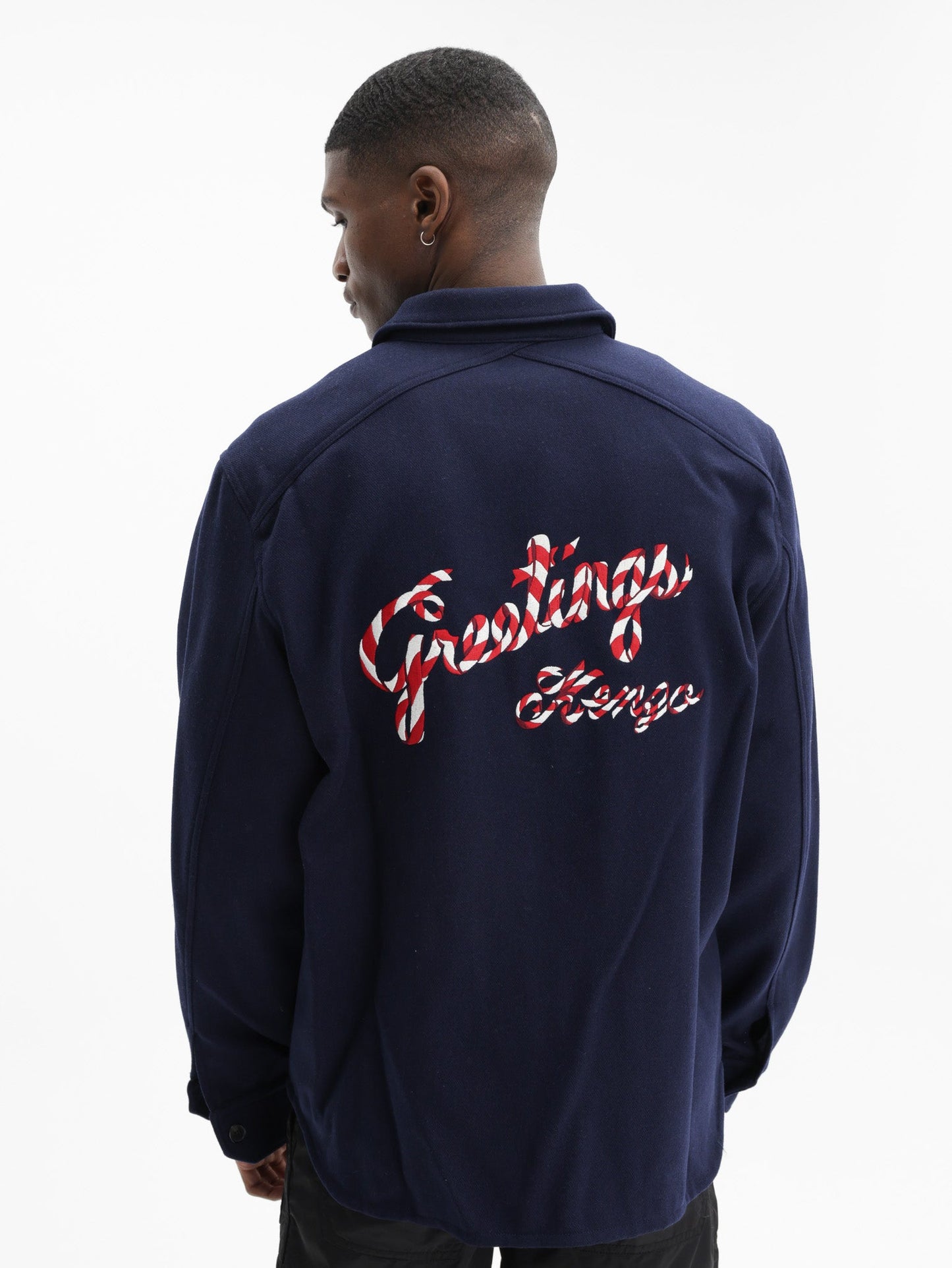 Kenzo Overshirt Woven Wool Navy