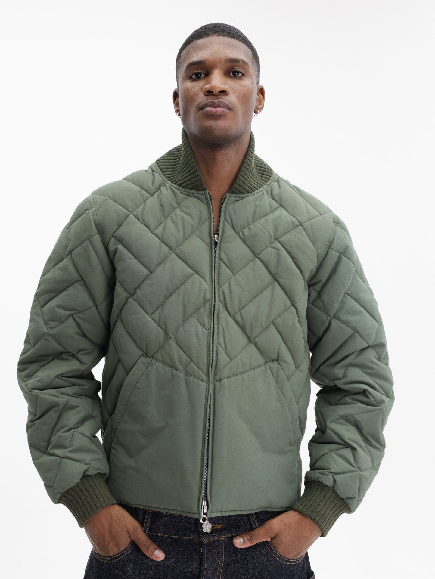 Kenzo Jacket Quilted Weave Khaki