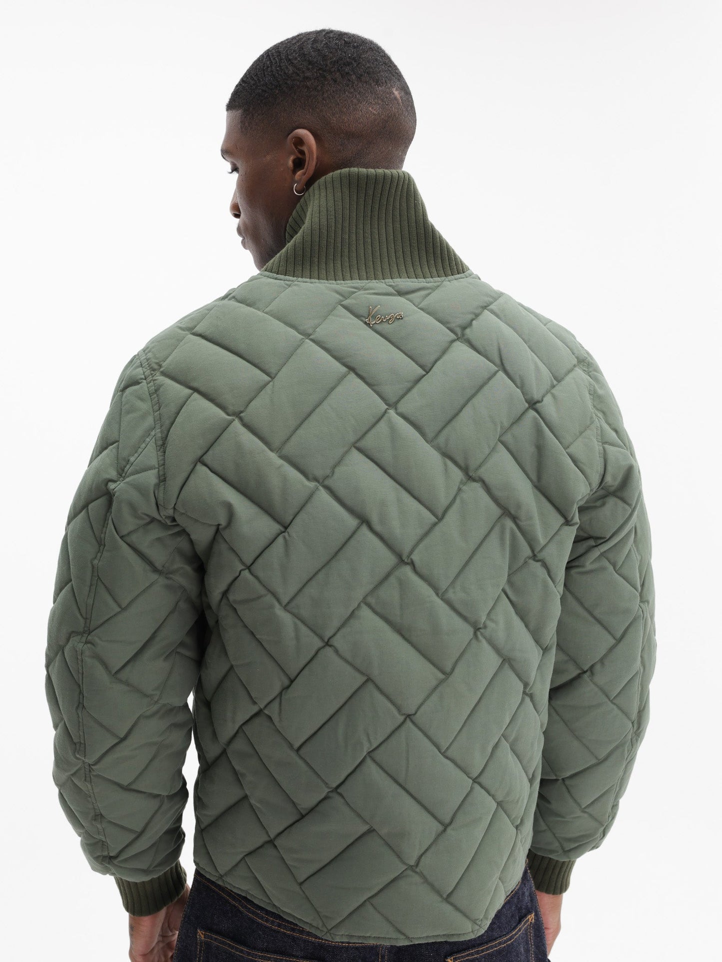 Kenzo Jacket Quilted Weave Khaki