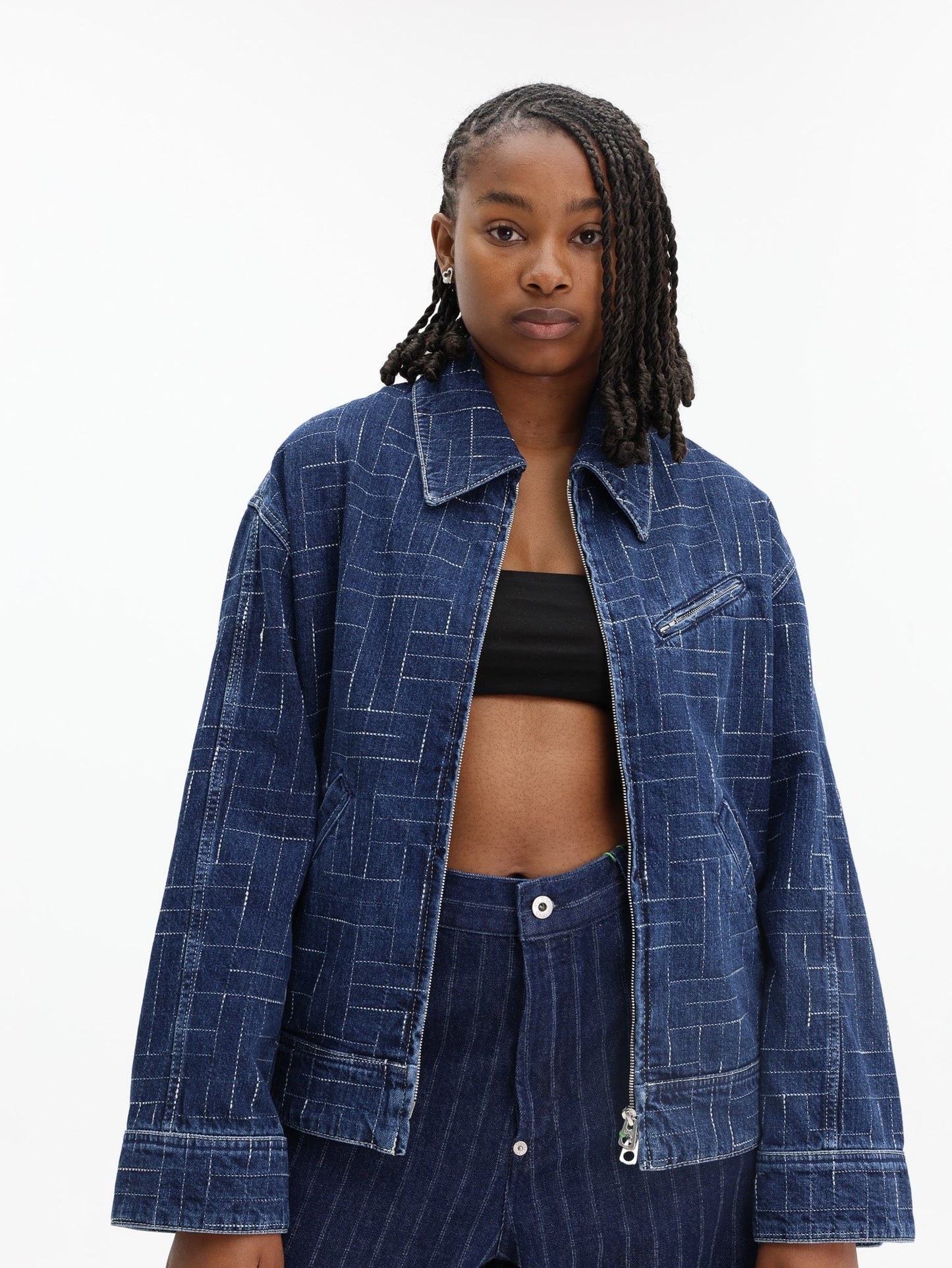 Kenzo Jacket Denim Med Blue Stone