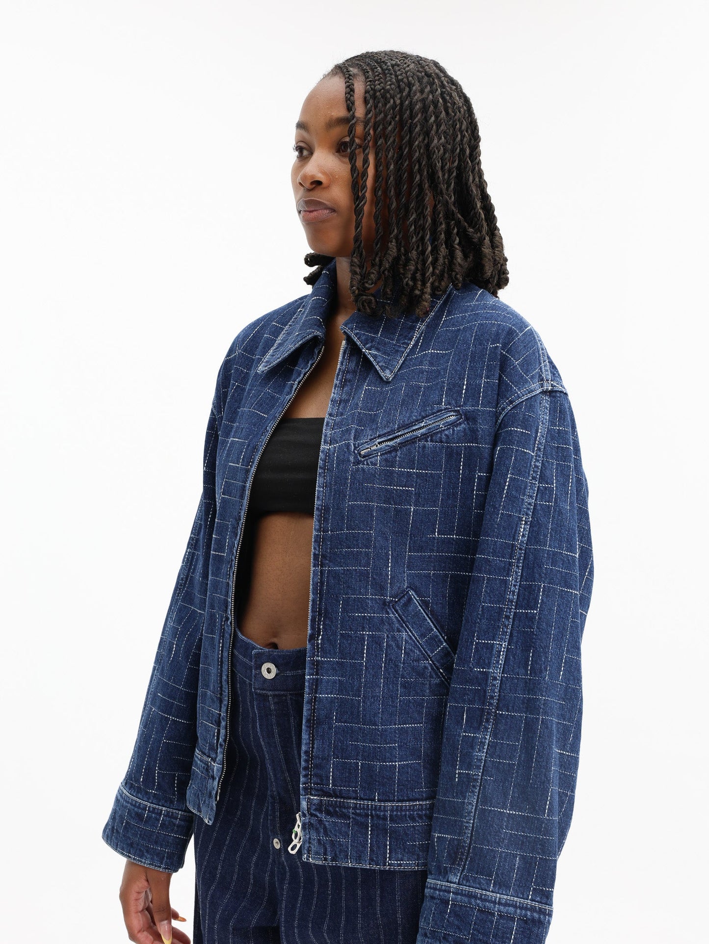 Kenzo Jacket Denim Med Blue Stone