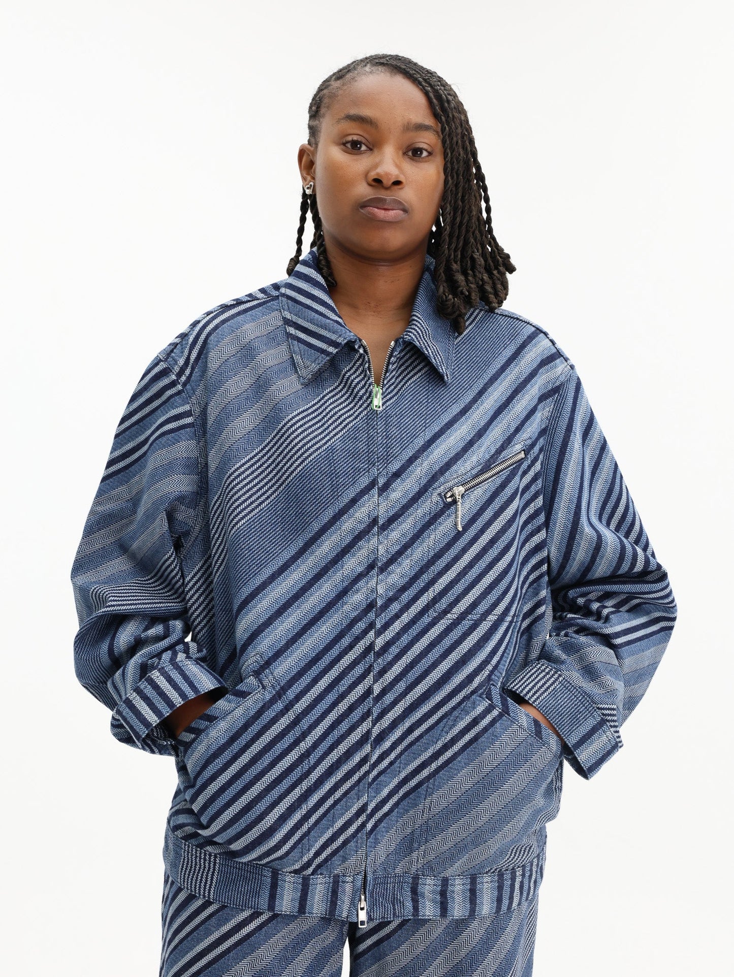 Kenzo Jacket Stripes Denim Rinse Blue