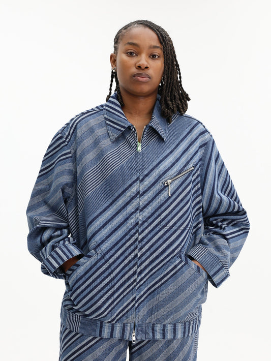 Kenzo Jacket Stripes Denim Rinse Blue