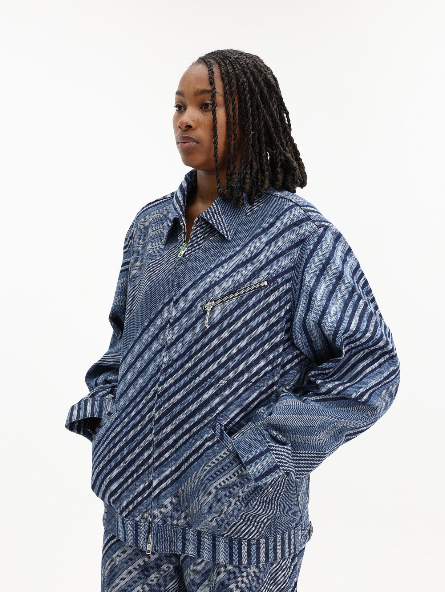 Kenzo Jacket Stripes Denim Rinse Blue