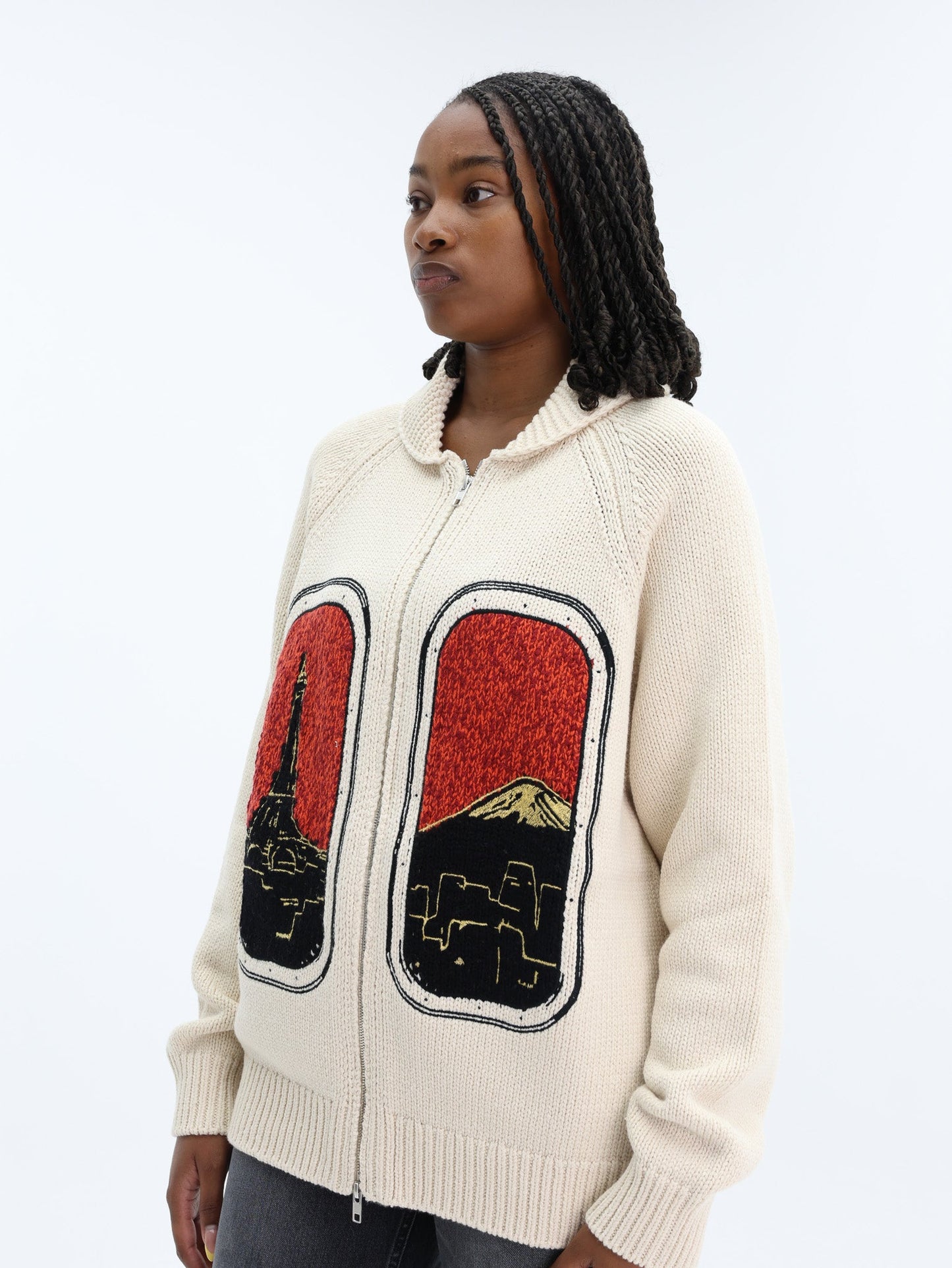 Kenzo Cardigan Zip Up Off-White