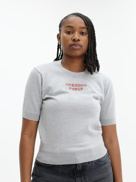 Kenzo T-Shirt Logo Pearl Grey