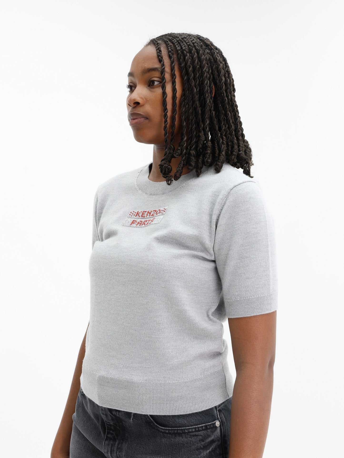 Kenzo T-Shirt Logo Pearl Grey
