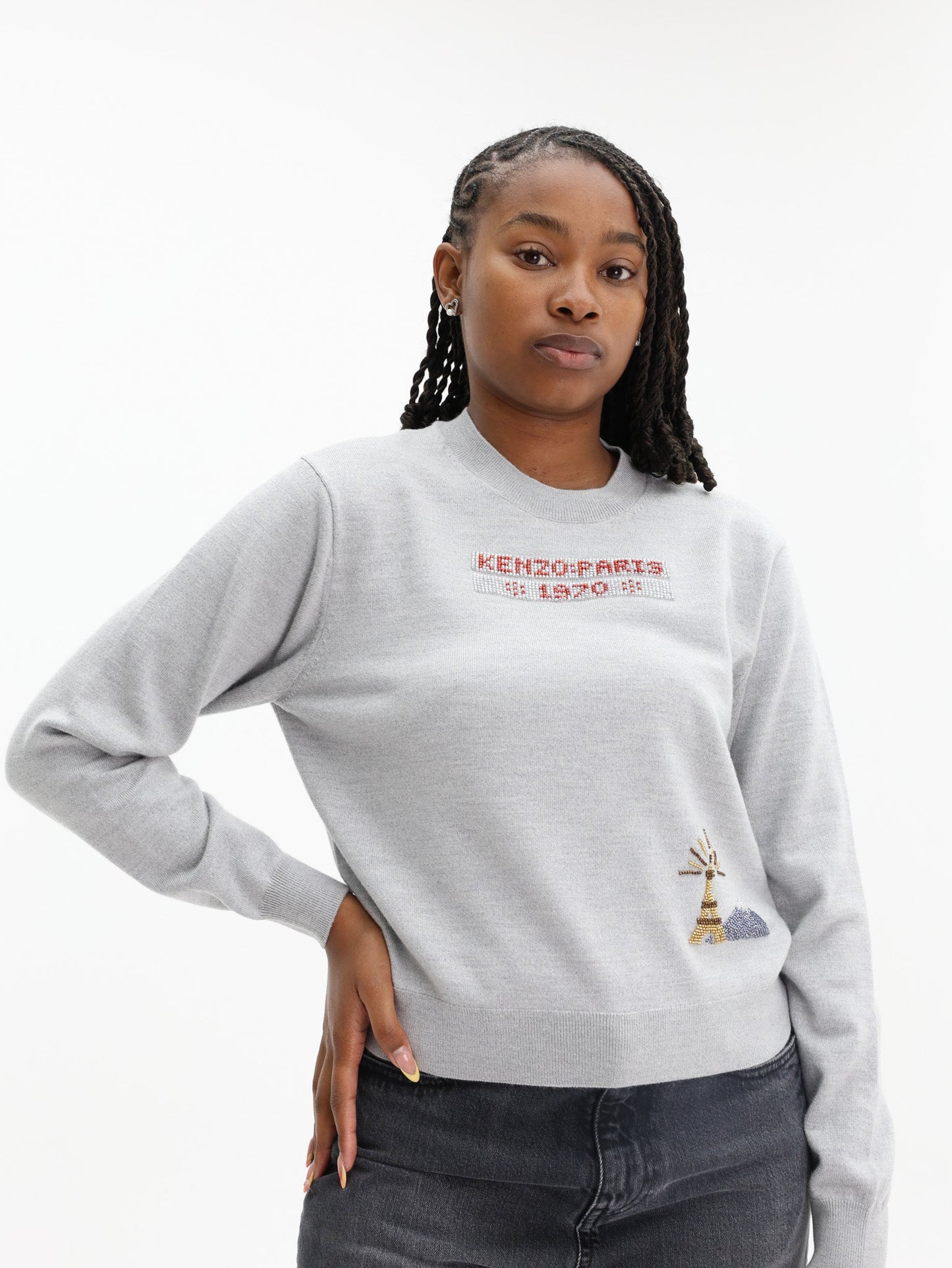 Kenzo Sweater Logo Pearl Grey
