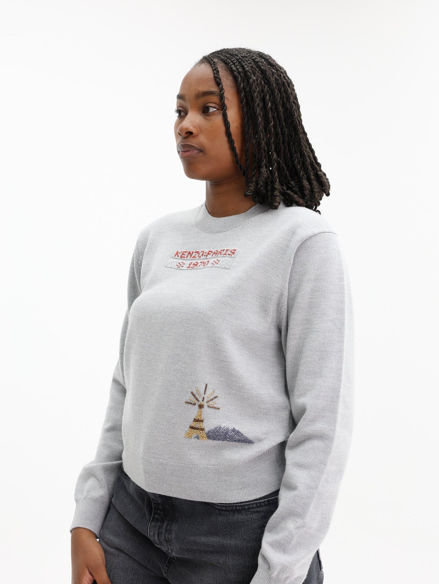 Kenzo Sweater Logo Pearl Grey