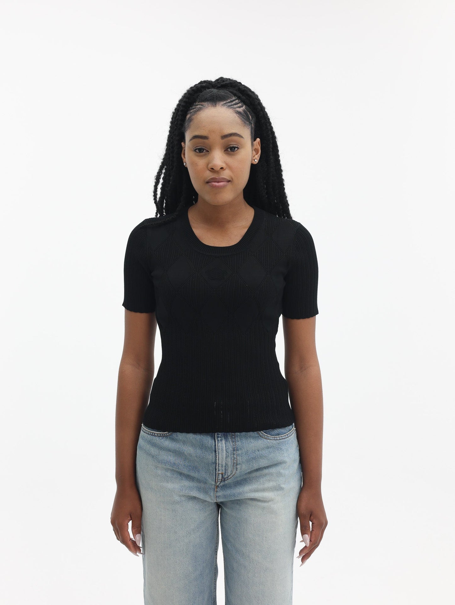 Kenzo Top Knitted Ss Black