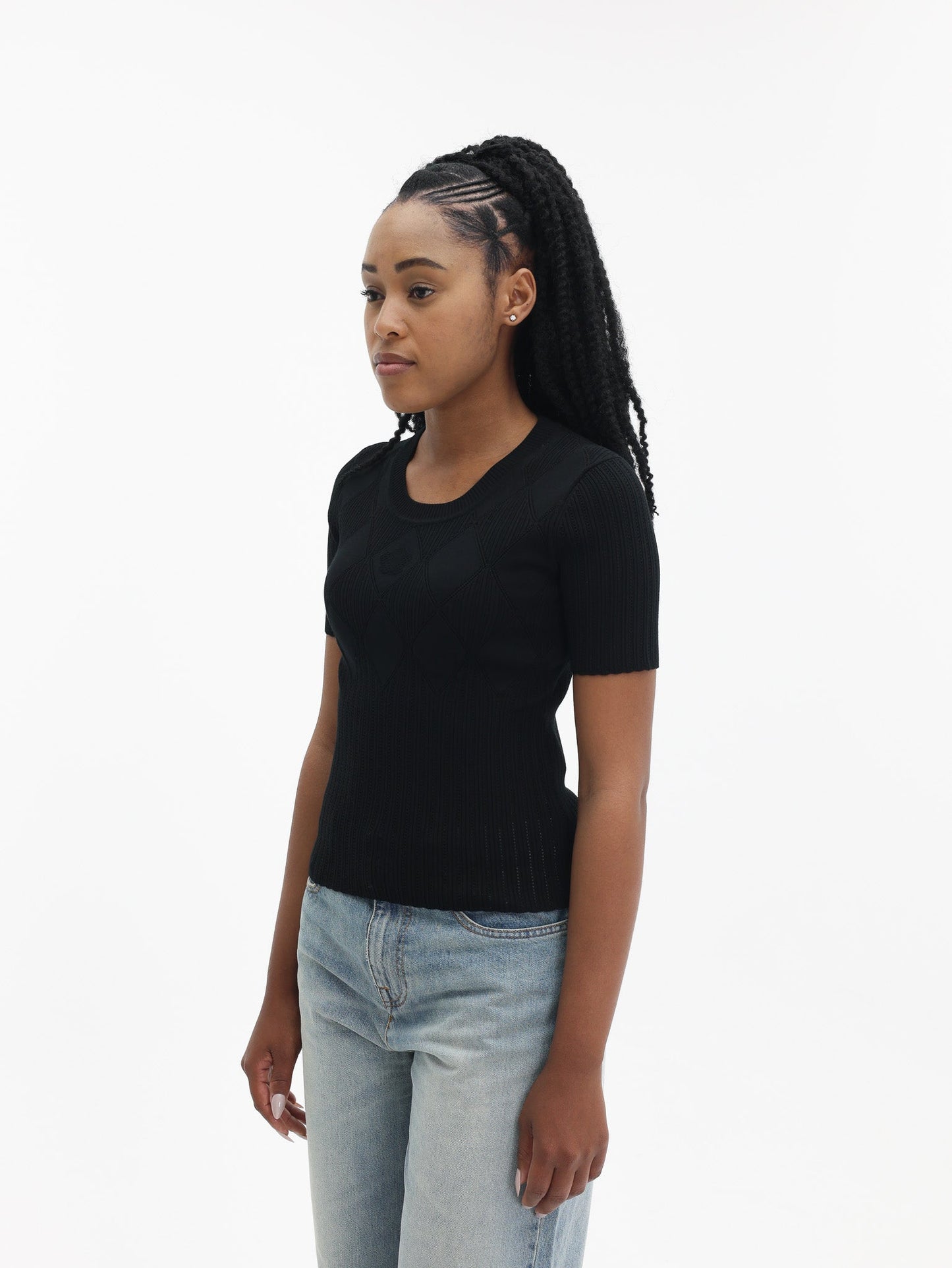 Kenzo Top Knitted Ss Black