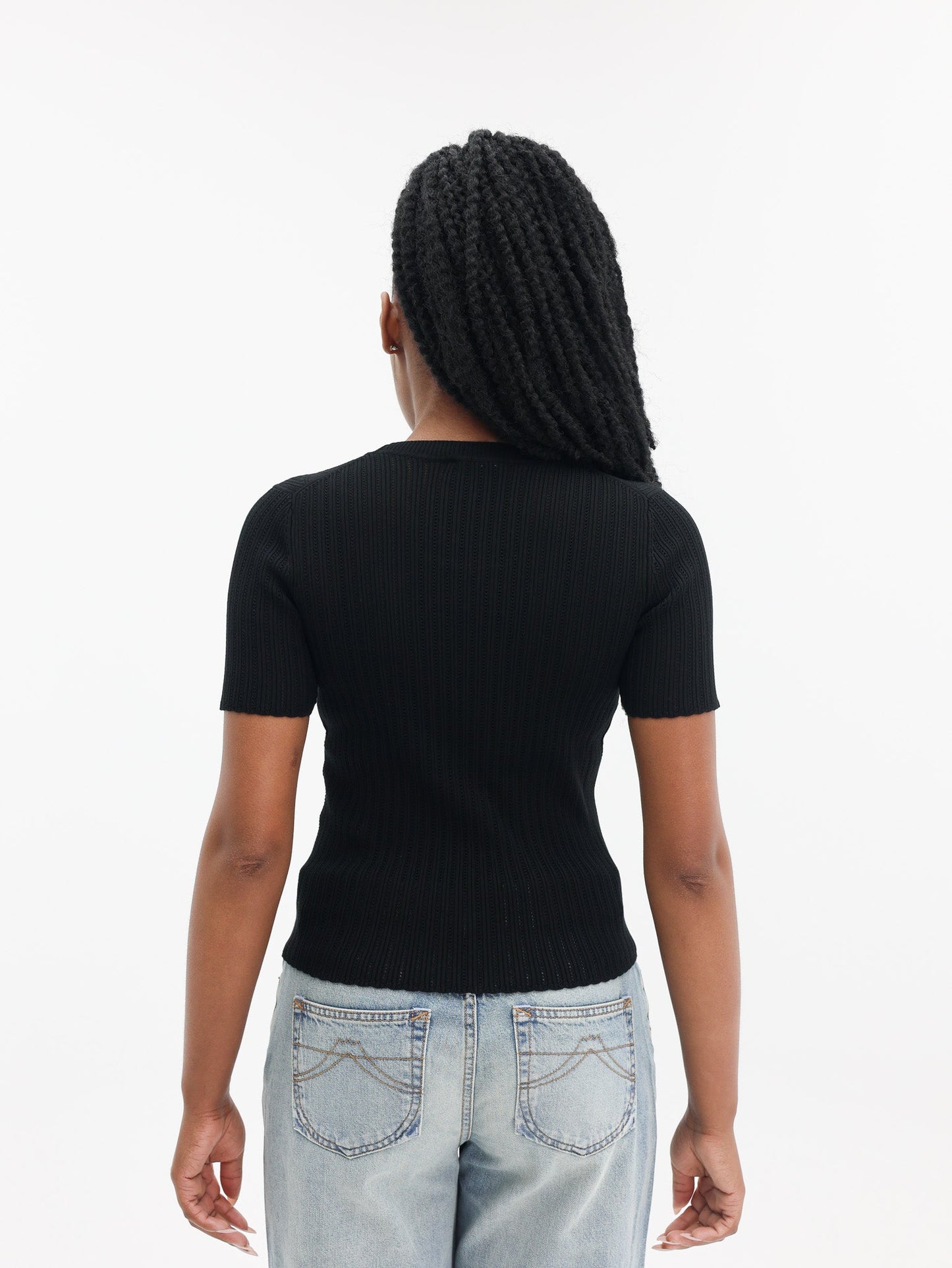Kenzo Top Knitted Ss Black